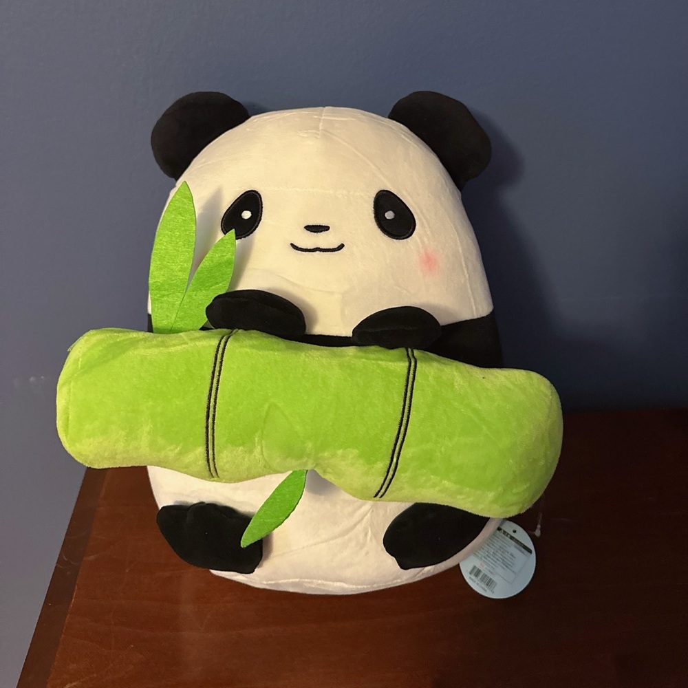 Cute‎ Panda Plush with Green Bamboo